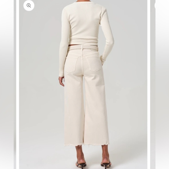 Evereve Citizens of Humanity Lyra Crop Wide Leg in Almondette NEW W1886 Sz 31 - Picture 4 of 12